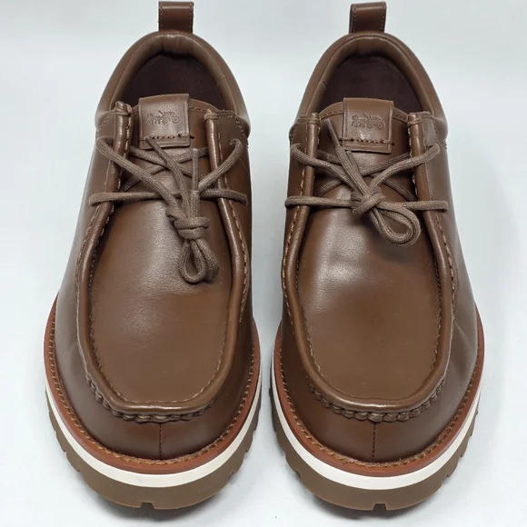 Coach Men's Banks Leather Lace-Up Boots Dark Saddle Brown US Size 7.5 D NEW